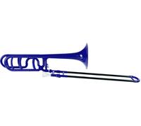 MardiBrass Plastique Trombone Sib/F Super Léger avec Embouchure & Étui Bleu