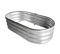 Mardili Kit de jardinière surélevée en métal galvanisé argenté pour légumes, grand lit surélevé en métal sans fond pour herbes, fruits et fleurs (1,2 x 0,6 x 0,3 m)