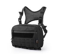 Mardingtop Poche poitrine tactique Molle Gilet Pouch Chest Rig pour les aventures en plein air, le cyclisme, TM6604A-Noir