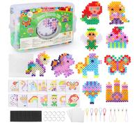 Mardo 1400 Perles à Repasser de 10 mm Pour Enfants, Perles à Emboîter XL avec Boîte de Rangement, Plaques de Perles à Repasser, Motif et Papier à Repasser, kit de Perles de Bricolage