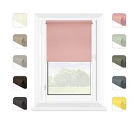 MARDOM Store enrouleur pour fenêtre sans perçage - Montage rapide avec système de clic - Store occultant semi-transparent - Store occultant - Rose poudré - L40 x H150 cm