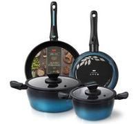 MARE Batterie de Cuisine Induction en Acier Forgé 6 Pièces, Antiadhésive, sans P,, Mare, , Bleu
