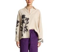 Mare Di Latte, Femme, Blouses et Chemises, Beige, Taille: 40 FR Orchids Blanc Chemise en Coton Imprimé Floral
