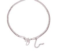 Marea Brava Ceinture papillon en couches pour femme, chaîne de taille longue argentée, bijoux corps sexy rétro pour décoration du ventre pour robes, jeans, été, plage, ceintures réglables