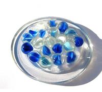 MaRécréation-25 Billes Ours en Verre, KI500807BIL, Blanc, 16 mm