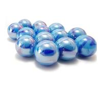 MaRécréation - 30 Billes Luxe & Brillance - Bille en Verre à Collectionner (16 mm, Bleu de Chine)