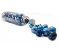 MaRécréation - 30 Billes mélange créatif - Bille en Verre à Collectionner (16 mm, Bleu Profond)