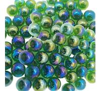 MaRécréation - 30 Billes Vert Irisé Billes en Verre 16 mm - Bille en Verre à Collectionner