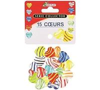 MaRécréation-MesBilles-15 15 Billes cœurs, MW-3KL7-8EBS, Blanc,6 à 12 ans