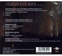 MAREK/BACHARA,ROBERT TOPOROWSKI - RIES:3 VIOLIN SONATAS CD NEUF RIES,FERDINAND