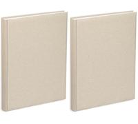 Mareli Album photo avec poches 21x28 cm contient 200 photos 13x18 cm couverture en tissu de coton, ecru (Lot de 2)