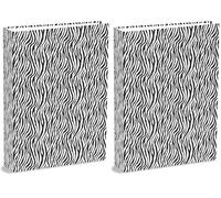 Mareli Album Photo avec Poches 21x28 cm Contient 200 Photos 13x18 cm Couverture en Tissu de Coton, zébré (Lot de 2)