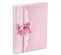 Mareli Album Photo Nacita avec Agenda 23 x 30 cm, 56 Pages Blanches et 4 Pages Personnalisables Pages en Carton épais et résistant, entrecoupées de Pergamino, Application nœud Rose