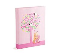 Mareli Album photo naissance fille 20 x 25 cm, arbre de vie, rose, avec argent