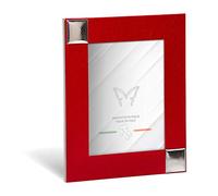 Mareli Cadre photo de table, simili cuir froissé, rouge, compatible avec photos 13 x 18 cm
