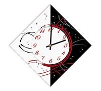 Mareli Horloge Murale, Largeur 42 x 42 cm et côté 30 cm, Cadran en Bois recouvert de Papier laminé Mat imprimé, pour Salon, Cuisine, Bureau, mécanisme Silencieux, Beige