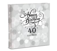 Mareli Livre d'invité pour 40 Anniversaire, Blanc, 20 x 20 cm 70 Pages