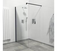 Marenza Bellini Douche à l'italienne - 30x200cm - verre clair - mat noir WR30-B/C