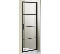 Marenza Bellini Porte de douche - 80x200cm - lignes de cadre extérieur - anti-calcaire - noir mat SAG6211-80B