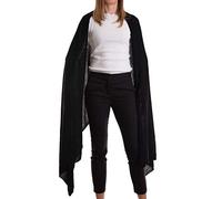 Marenza Étole Cachemire Mélange Femme Made In Italy Laine Mérinos Noir Beige Blanc Gris Écharpe Homme Chaud Châle Taille Unique Pashmina - Noir - Taille unique