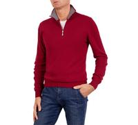 Marenza Lupetto Zip Homme Mixte Cachemire Soie Made in Italy, bordeaux, Medium