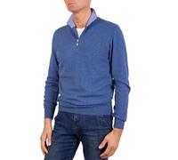 Marenza Lupetto Zip Homme Mixte Cachemire Soie Made in Italy, denim, Large