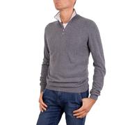 Marenza Lupetto Zip Homme Mixte Cachemire Soie Made in Italy, Gris fer., XL