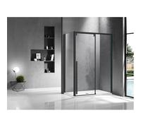 Marenza Neptune Cabine de douche - 150x100cm - avec porte coulissante - verre de sécurité 8mm - anti-calcaire - noir mat sw491388/sw491397