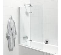 Marenza Neptune Paroi de baignoire - 2 pièces pivotante - 110x150cm - verre de sécurité 6mm - anti-calcaire - chrome mat SK6222