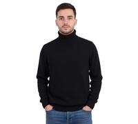 Marenza Pull à col roulé pour Homme en Cachemire mélangé fabriqué en Italie Pull à col roulé à Manches Longues en Double Fil Automne Hiver Pull Noir Beige Blanc Gris garçon Polo d'hiver, Noir, Large