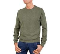 Marenza Pull à manches longues et col rond en cachemire pour homme - Gris, vert foncé, L