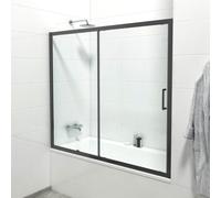 Marenza Slide Quick Fit Paroi de baignoire - Porte coulissante 2 parties - 170x150cm - Verre de sécurité 6mm - Anti-calcaire - Noir mat SAQ6121-170B