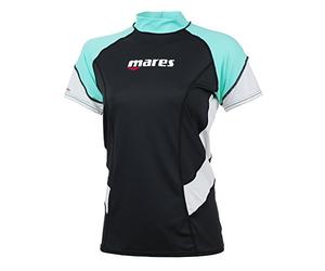 MARES 412542, T-Shirt avec Manches Courtes pour Femme L Aigue-Marine