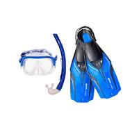 Mares Set de snorkeling Nateeva Keewee Masque, tuba et palmes Bleu L/XL
