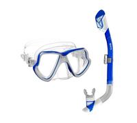 Mares - Combo Wahoo Dry - Kit snorkeling Blue Silver - Clear