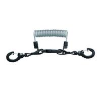 Mares Lanière spirale en acier inoxydable – Anneau et double mousqueton – Noir Taille Unique