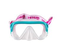 Mares Keewee Jr - Masque de plongée Enfant en Silicone, lentille Unique Verre trempé, Large Champ de Vision, Sangle Tissu Confortable avec Support Tuba
