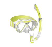 Mares - Masque et Tuba Enfant Aquazone Combo Vento Jr Neon, Combinaison Masque et Tuba Snorkeling Enfant, Unisex, Jaune Transparent