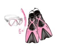 Mares - Masque Tuba et Palmes Enfant Aquazone Set X-One Pirate, Ensemble avec Masque, Tuba et Palmes Snorkeling Enfants - Unisex Rose S