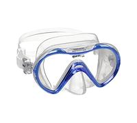 Mares Seahorse - Masque de plongée Enfant Mono-Verre trempé, Profil Bas, Champ de Vision étendu, Jupe Siliter intégrale et Boucles EZ Adjust 360°