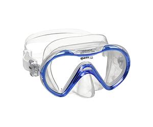 Mares Seahorse - Masque de plongée Enfant Mono-Verre trempé, Profil Bas, Champ de Vision étendu, Jupe Siliter intégrale et Boucles EZ Adjust 360°
