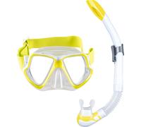 Mares - Masque et Tuba Aquazone Combo Wahoo Neon, Combinaison Masque et Tuba Snorkeling Adulte, Unisex, Jaune