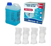 MAREVA - Traitement complet Mareva Rev-Aqua 1 mois - piscine 60-90 m3 (Revaqua) - Lot de 4