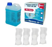 MAREVA - Traitement complet Mareva Rev-Aqua 1 mois - piscine 60-90 m3 (Revaqua) - Lot de 4