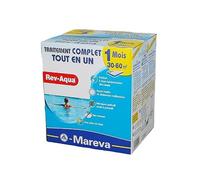 Mareva Traitement complet mensuel Rev-Aqua – Anti-algues renforcé – Désinfection chlore 30–60 m³
