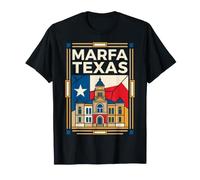 Marfa Texas Drapeau Historique Palais de Justice Art rétro T-Shirt