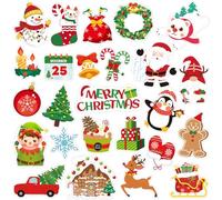 MARFOREVER Lot de 25 autocollants en gel pour fenêtre de Noël, amovibles et réutilisables, pour enfants, salle de classe, maison, vacances de Noël (25 motifs)
