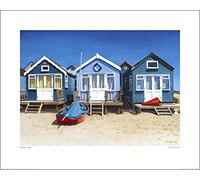 Margaret Heath (Blue Beach Huts 40 x 50 cm Toile Imprimée