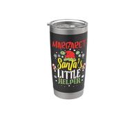 Margaret Santa's Little Helper Margaret Nom de Noël Gobelet isotherme en acier inoxydable double paroi