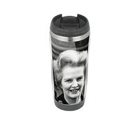 Margaret Thatcher BW - Tasse de voyage, tasse isotherme pour boissons chaudes et froides